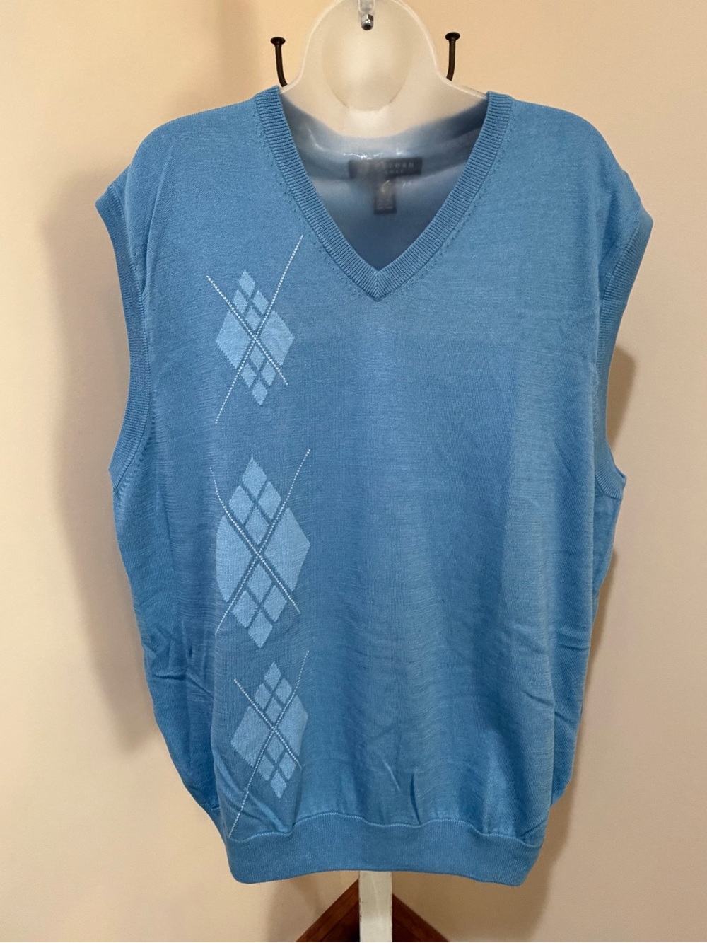 NEW WITHOUT TAGS MENS OXFORD LAYERING GOLF SWEATER VEST 100% COTTON SIZE LARGE
